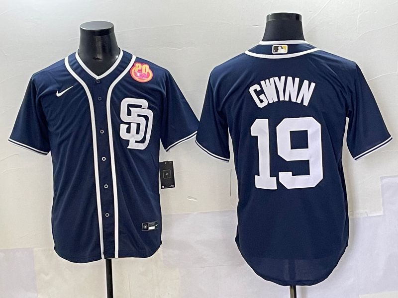 Men 2025 San Diego Padres #19 Gwynn Blue Game Nike MLB Jersey style 27->san diego padres->MLB Jersey